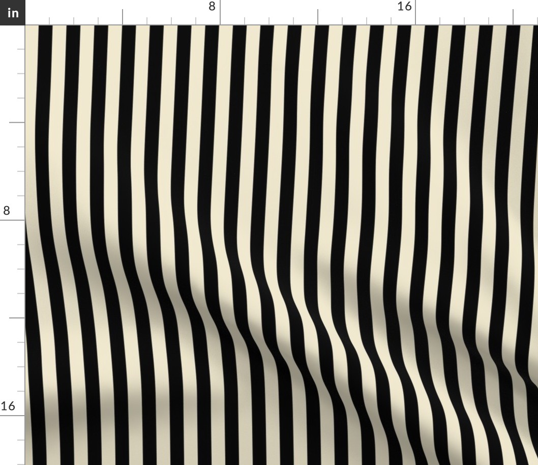 Black and cream Victorian stripes - Fancy Garden Tea Party coordinate - medium