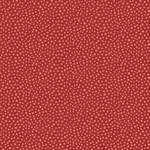 Hand-drawn spots - orange on red - Fancy Garden Tea Party coordinate - medium