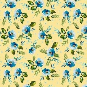 Felicity Blue Florals Yellow Back