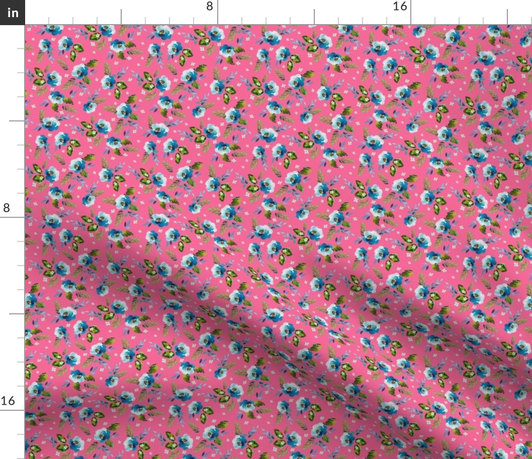 Felicity Blue Florals Pink Back