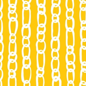 chain links spaced in white on golden yellow 24w 100