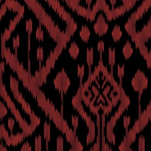 Ikat Deco in dark red and black 24w