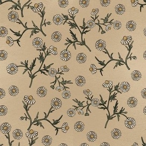 daisies in vintage style floral print seamless old fashioned pattern