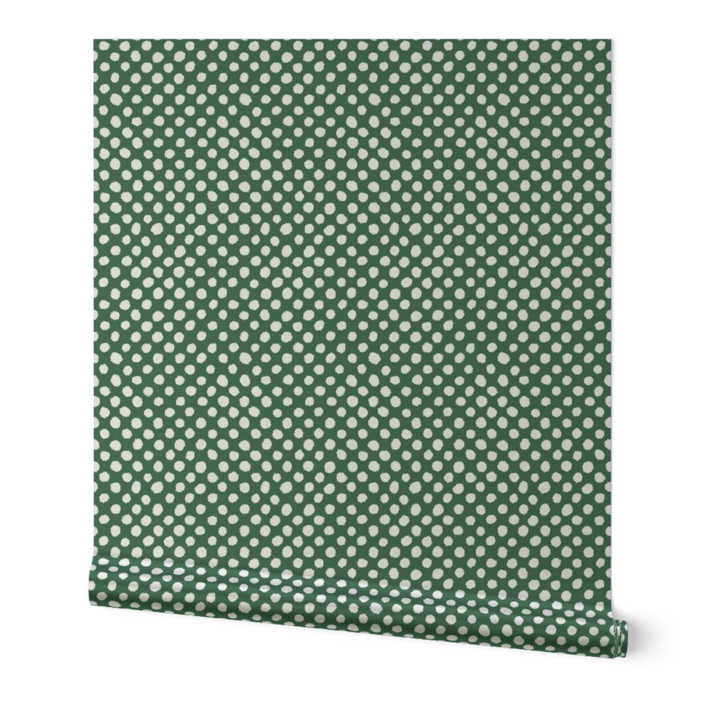 Brushed Polka Dots Emerald Natural large