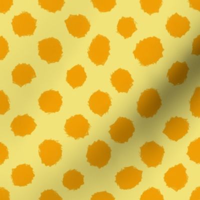 Brushed Polka Dots Marigold ef9f04 and Buttercup f1e377 large 