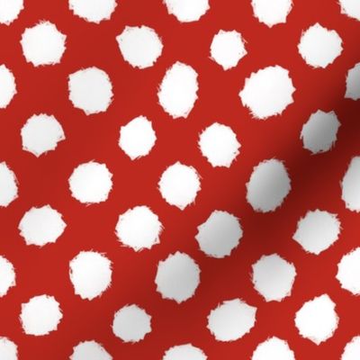 Brushed Polka Dots Poppy Red bd2920 and White ffffff large