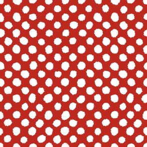 Brushed Polka Dots Poppy Red bd2920 and White ffffff large