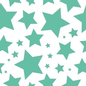 Aqua stars on white (large)