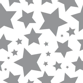 Jumbo Gray Stars on Citron, Geometric Wallpaper