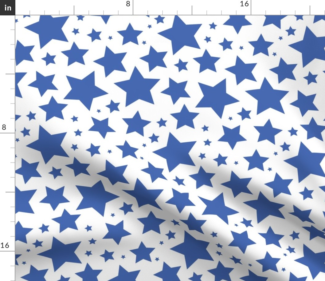 Royal blue stars on white (large)