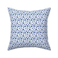 Royal blue stars on white (small)
