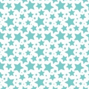 Turquoise stars on white (small)