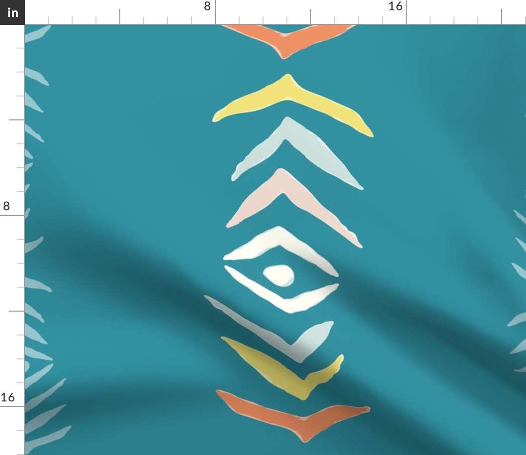 Arrowheads Multicolor on Lagoon - XL