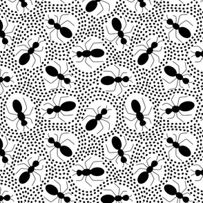Ants Pattern in Black and White