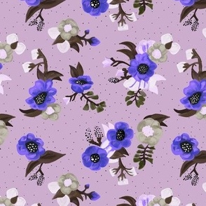 Watercolor Flowers Lavender 