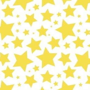 Illuminating yellow stars on white (medium)