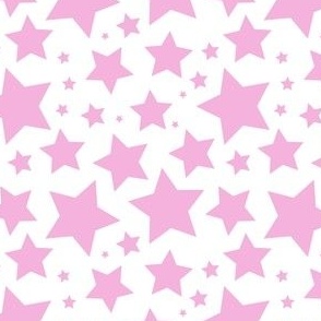 Pink stars on white (medium)
