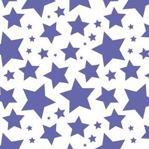 Very Peri purple stars on white (medium)