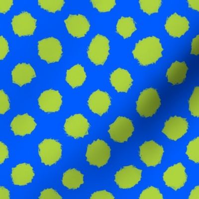 Brushed Dots Cobalt 005ccf and Lime aed43d Large