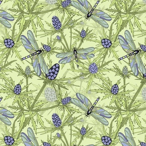 Nature Neutral Dragonflies Insects Dragon Flies Spoonflower Fabric by the Yard 