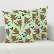 Protea Dance (Ulysses Butterflies) - soft jade green, medium 