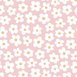 Boho Flowers  - Pink Background