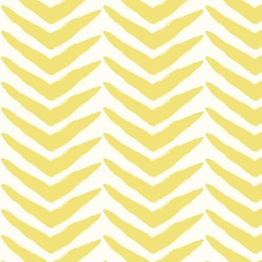 Soft Chevrons Buttercup on Natural - XL