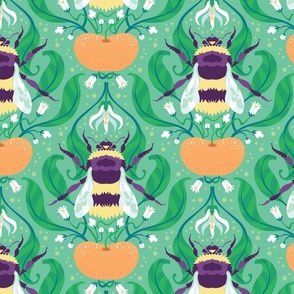 citrus bees in green  {large}