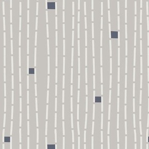 Vertical Neutral Dashed Stripe, Grey light grey / Cream, Small
