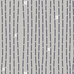 Vertical Dashed Stripe Grey Navy, Small