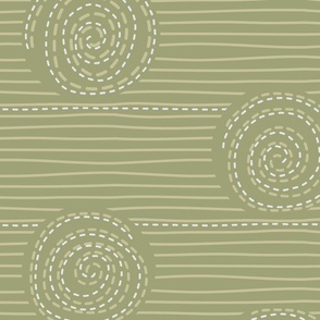 Sage Green Dotted Circles, Larger Scale