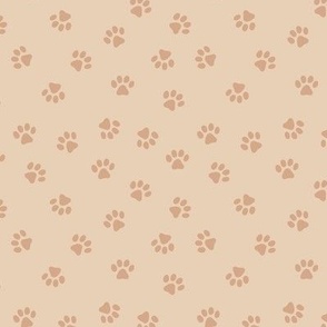 The minimalist dog paws sweet pet lovers boho style paw design neutral beige orange seventies palette