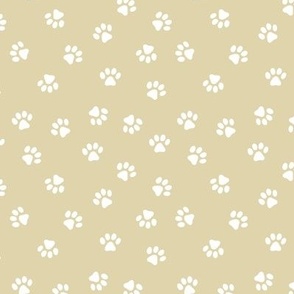 The minimalist dog paws sweet pet lovers boho style paw design in white on vintage ginger beige