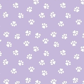 The minimalist dog paws sweet pet lovers boho style paw design in white on lilac purple spring