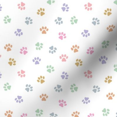 The minimalist dog paws sweet pet lovers boho style paw design spring summer palette on white 