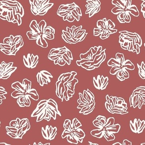 Floating Flowers Clay Red