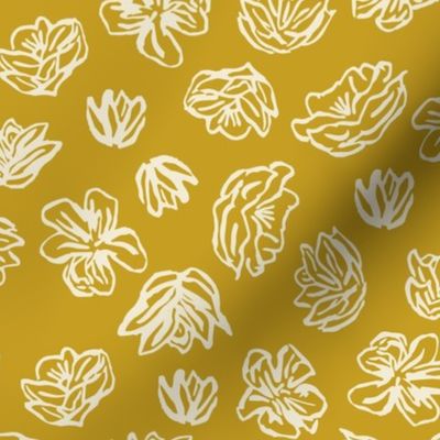 Floating Flowers Mustard Yellow