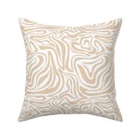 Groovy swirls - Vintage abstract organic shapes and retro flower power zebra style cool boho design vintage beige sand on white neutral nursery 