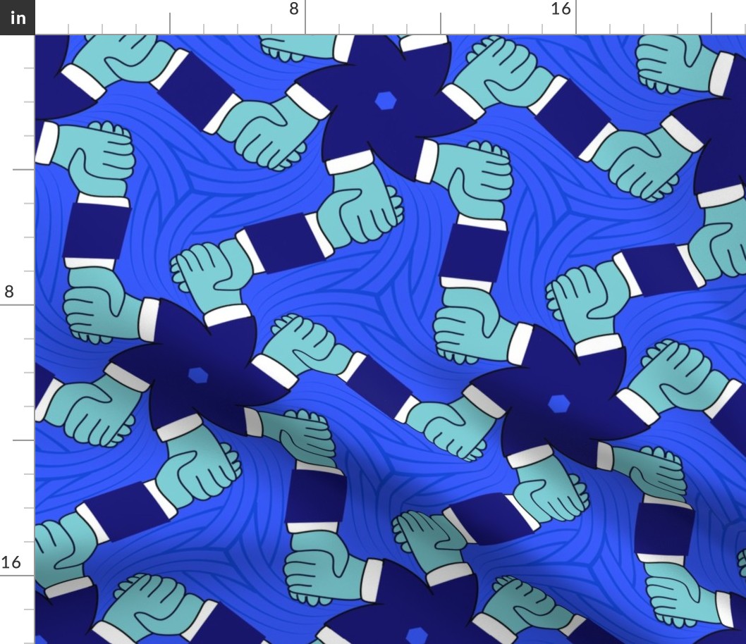  handshake mandala blue