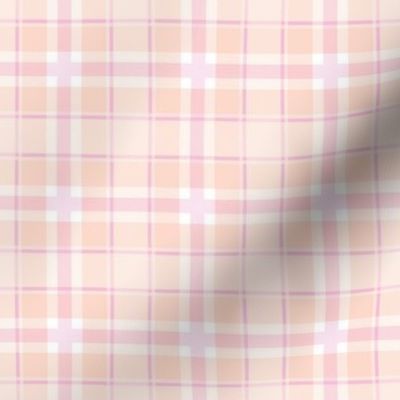 Traditional style summer plaid checkered tartan seasonal western style design abstract spring texture check print soft peach pink blush girls