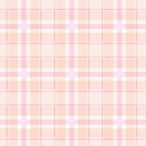 Traditional style summer plaid checkered tartan seasonal western style design abstract spring texture check print soft peach pink blush girls