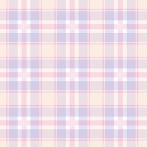 Traditional style summer plaid checkered tartan seasonal western style design abstract spring texture check print lilac pink on nude blush 