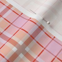 Traditional style summer plaid checkered tartan seasonal western style design abstract spring texture check print red orange pink