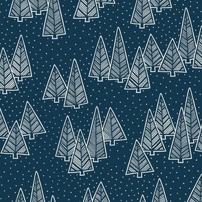 pines - navy blue 
