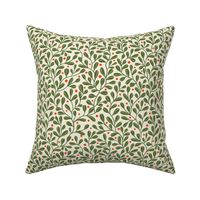 Whimsical Christmas Mistletoe Off White Smaller