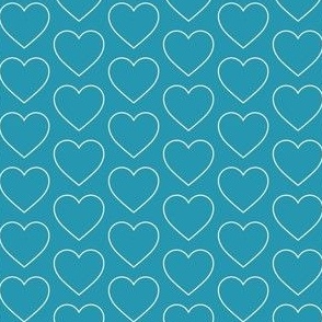 Small scale • Teamwork hearts lines - blue background
