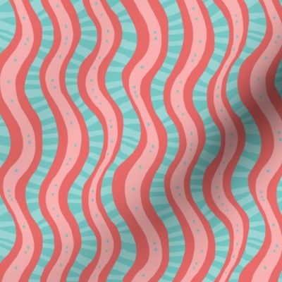 Squiggle Stripes Pink and blue