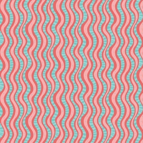 Squiggle Stripes Pink and blue