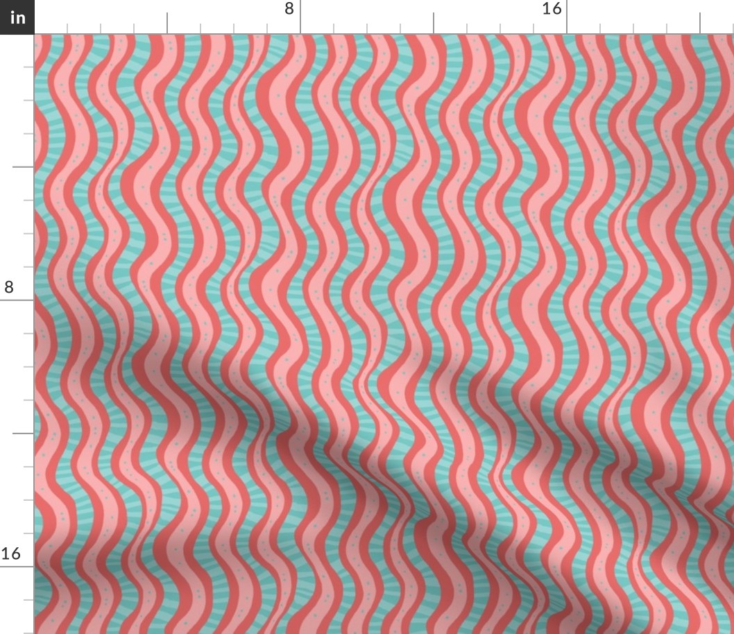 Squiggle Stripes Pink and blue