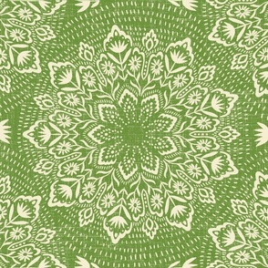 Sprung from the earth - spring mandala - spring green